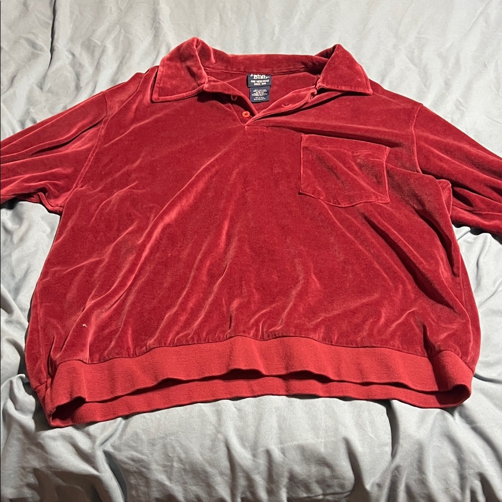 Blair Deep Red Velour Shirt